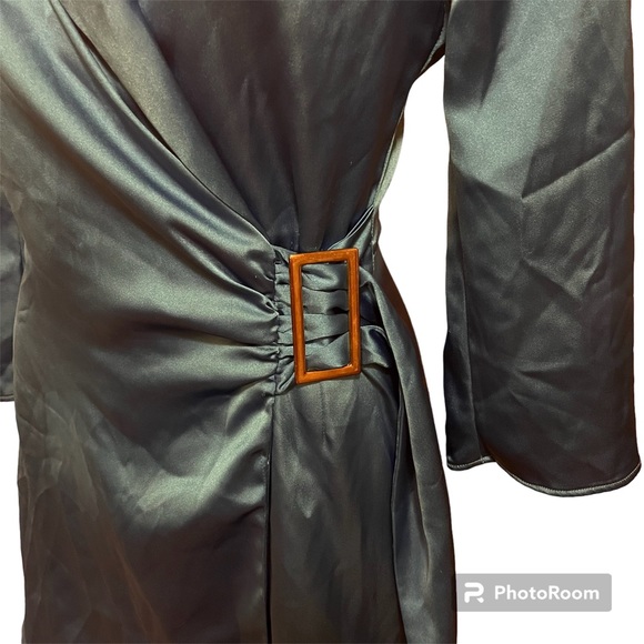 Zara blue satin effects wrap style romper - Picture 4 of 11